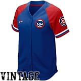 Nike Chicago Cubs Women's Royal Blue-Red Cooperstown Quick Pick Vintage Baseball Jersey (Large)