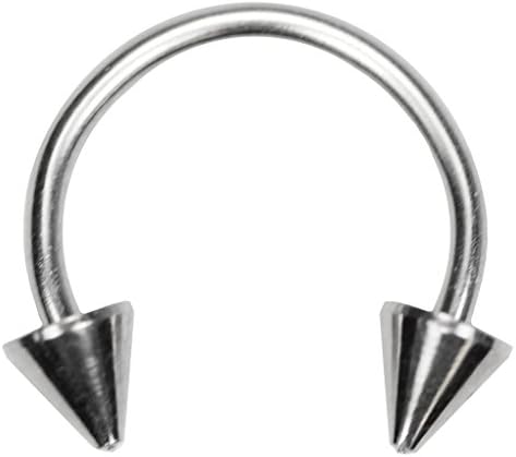 20g Basic Stainless Spike Circular Barbell-Cartilage Earring-Tragus Earring-Nose Hoop-20g Earring (3/8)