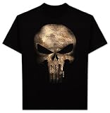TS277 Punisher Skull T-Shirt Marvel Comics