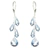 Sterling Silver Swarovski Elements Aquamarine Colored Multi-Teardrop and Briolette Earring