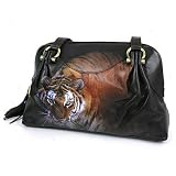 Icon Handbags -- Adele 2 Tiger Pleated Satchel -- Handbags