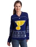 NHL Women's St. Louis Blues Fair Isle Fashion Jersey (Blue, Small)