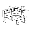 Bush Advantage Hansen Cherry Configuration 37 - Layout for 9' by 10' Workspace