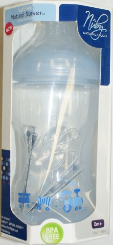 Nuby Natural Nurser SoftFlex 8 oz baby bottle - boy colors
