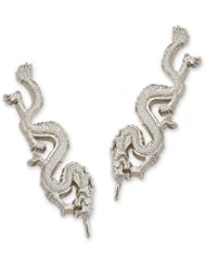 The Ear Pin Sterling Silver Noble Dragon Earrings