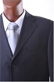 Men's Super 140's 100% Wool Single Breasted 3 Button Navy Stripe Dress Suit with Single Pleated Pants***New for the Season!!!
