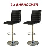 Produkt-Bild: 2 x Design Barhocker Farbe schwarz