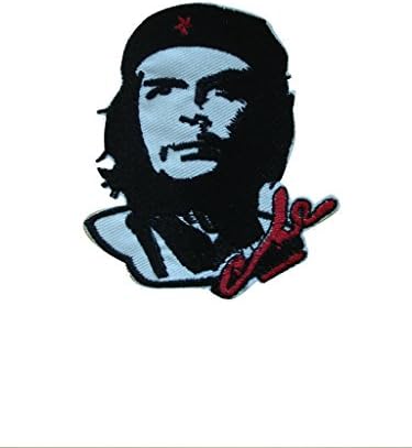 2 pieces EL CHE GUEVARA Iron On Patch Fabric Applique Embroidered Motif Biker Decal 7.8 x 6.8 cm (3.1 x 2.7 inches)
