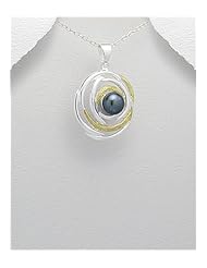 Fresh Water Pearls Pendant Necklace In 92.5 Sterling Silver
