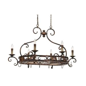 Golden Lighting 6095-PR62 GP Golden Pecan Alante Traditional / Classic Six Light Pot Rack from the A