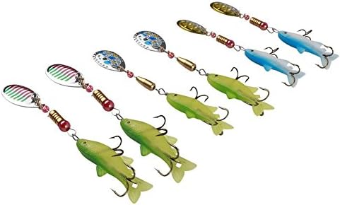 Free Fisher Pike Musky Salmon Bass Fishing Lures Spinner Baits Spoons Set