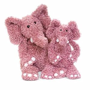 Plush Small Pink Elephant 10 by 