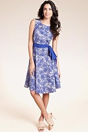 Pure Cotton Floral Lace Print Dress with Belt