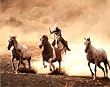 Cowboy roping Horses Art Print Poster western - 13x19