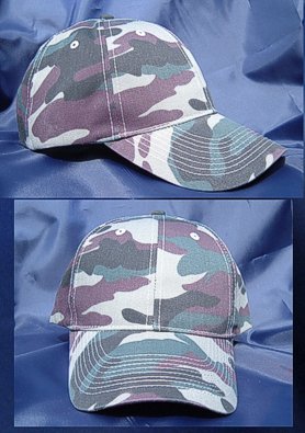 Camouflage Camo Blank Hat/Cap - Hunting Baseball, Golf - Olive Green/Black