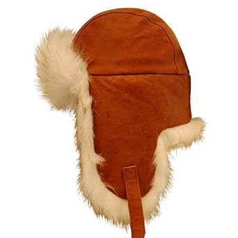 Crown Cognac Leather Aviator Hat