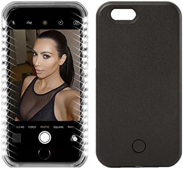 New IPhone 6/6S Illuminated Cell Phone Case LED Lighted For Selfies (Black)