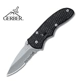 Gerber 22-01525 Mini-Fast Draw Spring Assisted Opening Stainless Steel Serrated Knife by Gerber Legendary Blades
