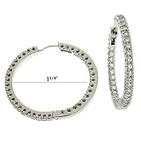 14k White Hinged Hoop 1.23 Ct Diamond Earrings
