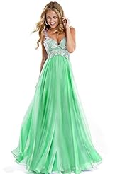 Spaghetti Strap Chiffon Applique Backless Prom Dress/Party Dress 