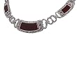 Sterling Silver Marcasite Necklace with Carnelian - Length: 18", Weight: 57.5g