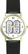The 10 Ten Commandment Judaica Jewish Theme - WATCHBUDDY&reg; DELUXE TWO-TONE THEME WATCH - Arabic Numbers - Black Leather Strap-Size-Large ( Men's Size or Jumbo Women's Size )