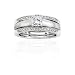 Jewelry : 14k White Gold 3-Piece Princess-Cut Diamond Bridal Ring Set (1/2 ct center, 3/4 cttw, G-H Color, I1 Clarity)