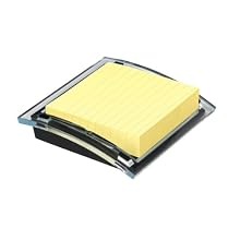 Post-it Note Pad Holder for 4 x 4-Inch Notes, Includes 1 Pad of Lined Canary Yellow Notes
