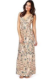 Indigo Collection Deep V-Neck Crochet Maxi Dress
