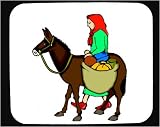 Mouse Pad with body, individuals, individual, humans, woman, person, human, persons, transportation, people, pets, animal, riding, mule