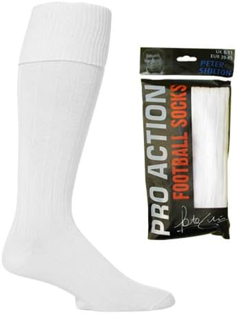 Peter Shilton 1 Pair Girls Boys Knee High Soccer Rugby Hockey Sports Socks 1-4 usa (White)