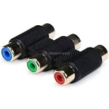 3-RCA RGB Coupler for Component Video Cable Extension