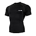 BALEAF Men's Short Sleeve Compression Shirts Gym Base Layer Compression Tops Color Black Size XXL