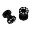 4g Anodized Black Flesh Tunnel with Crystals - Pair