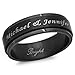 Personalized 8mm Stainless Steel All Black Ip Spinner Ring - Free Engraving