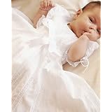 Cotton White Infant white batiste Charlotte dress. Hand embroidered. Heirloom quality baby girl clothes. (18m)