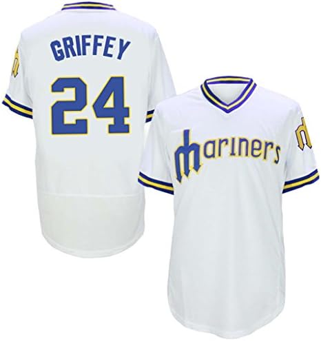 Men's Ken Griffey Jr Seattle Mariners Throwback Player Jersey-White 3XL