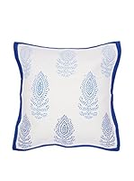ICONS CORNER Cojín Artesanal (Azul Celeste / Blanco)