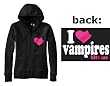 I Heart Vampires Bite Me Zippered Hooded Sweatshirt