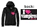 I Heart Vampires Bite Me Zippered Hooded Sweatshirt