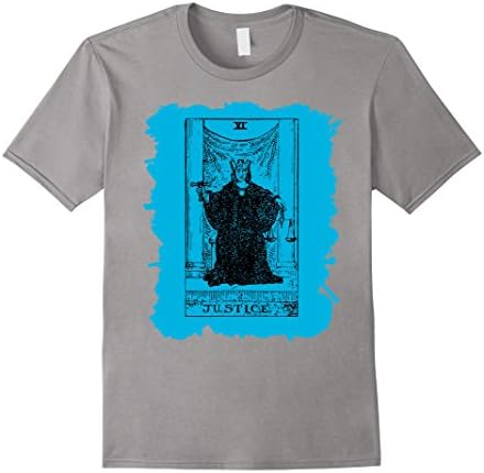 Justice Tshirt  Antique Tarot Card Justice - Male Medium - Slate