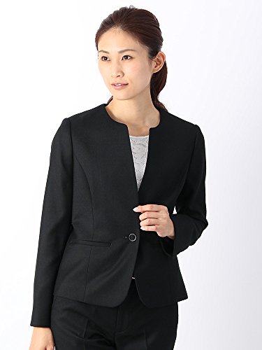 (ザ・スーツカンパニー) destyle/マイクロドビー ノーカラージャケット ブラック