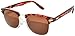 Retro Style Sunglasses Brown-Gold Half Frame Lens Brown Color Unisex