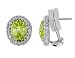 CRISLU Sterling Silver Checkerboard Sugar Drop Earrings with 2.60 Carats (ctw) Peridot Cubic Zirconia (CZ)