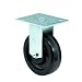 E.R. Wagner Plate Caster, Rigid, Phenolic Wheel, Roller Bearing, 450 lbs Capacity, 6" Wheel Dia, 1-1/2" Wheel Width, 7-3/8" Mount Height