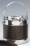 Review Kraftware  / Kraftware 68807 Stitched Brown Polished Stainless Ice Bucket with Wrap - 2.5 Quart
