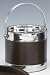 Kraftware 68807 Stitched Brown Polished Stainless Ice Bucket with Wrap - 2.5 Quart