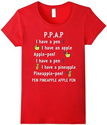 Women's PPAP Pen pineapple apple pen T-shirt Medium Red