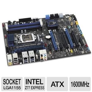 Intel Desktop Motherboard LGA1155 DDR3 1600 ATX - BOXDZ77GA-70K