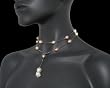 HinsonGayle Extreme Baroque Collection Handpicked 10-11mm Exotic Multicolored Baroque Cultured Pearl 33-Inch Tin Cup Necklace (Sterling Silver)